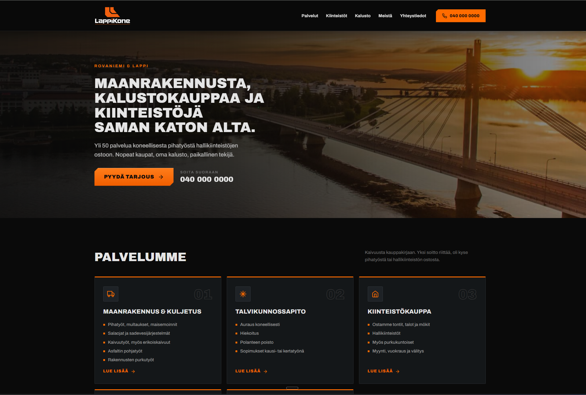 Verkkosivutoteutus, toinen näkymä